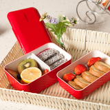 日本Takenaka进口日式便当盒塑料饭盒 儿童学生餐盒微波炉饭盒