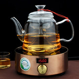 加厚防爆 玻璃蒸茶壶 蒸茶器烧水养生壶电陶炉煮茶壶 黑茶蒸汽壶