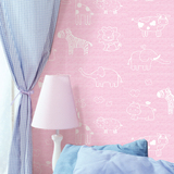 韩国PVC加厚防水自粘墙纸壁纸卧室客厅男女孩儿童房可爱卡通墙纸