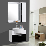 现代简约PVC浴室柜卫生间挂壁实木置物柜子镜柜组合洗脸面盆