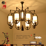 现代新中式吊灯客厅灯铁艺中国风别墅大厅餐厅灯复式楼梯卧室灯具