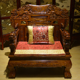 客厅组合红木家具非洲酸枝木本色沙发中式雕花红木沙发组合7件套