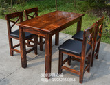 厂家包邮 咖啡桌椅套件 户外啤酒广场/防腐碳化实木户外桌椅套件