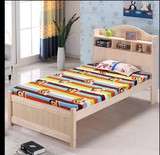 儿童公主床小孩单人松木床类 1米儿童床带书架男孩女孩实木床小床