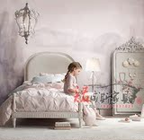 儿童床美式乡村实木床法式雕花床白色复古布艺儿童床公主床女孩床