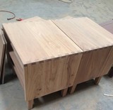 QAY家居全实木榫卯结构老榆木现代床头柜实木家具定制样板房边柜