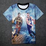 运动t恤潮男夏季新款篮球3D图案欧文艾弗森库里科比詹姆斯短袖t恤