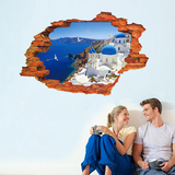 3d立体风景室内装饰家居用品地中海风格墙贴纸卫生间卧室客厅贴画