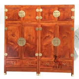 红木家具 缅甸花梨木素面顶箱柜 实木储物柜 正品 中式卧室衣柜
