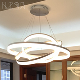 客厅吊灯现代简约LED圆环形 创意个性餐厅吊灯北欧卧室办公室吊灯
