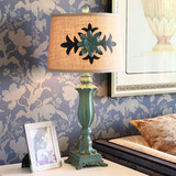 铁花台灯卧室床头 美式乡村客厅 蓝色地中海装饰创意复古欧式奢华