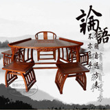 明清仿古家具扇形茶桌功夫茶桌中式特价榆木实木中式组合茶台