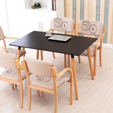 宜家现代简约原木实木餐桌4人吃饭桌子正方形圆形长方书桌咖啡桌