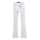 16新款香港代购misssixty女式白色牛仔裤时尚显瘦微喇叭裤女长裤