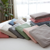 水洗棉良品风纯色双人床笠单件简约纯棉床单素色全棉床罩无印单品
