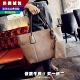 香港代购真皮女包手提包女单肩包托特子母包大包中包欧美复古包包