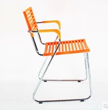 休闲创意椅子铁艺餐椅会客接待洽谈椅加厚成人塑料扶手靠背办公椅
