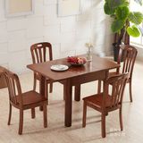 水曲柳实木餐桌小户型可伸缩折叠餐桌椅组合现代中式原木正方形桌