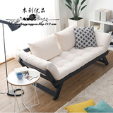 小户型实木沙发床 多功能可折叠 现代简日式组合宜家布衣shafa