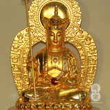 【寻常】台湾祥狮 铜 镀金贴金地藏王菩萨法相 地藏菩萨像 金佛像
