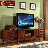 欧式实木美式新古典 仿古电视柜 组合2米2.4米 高档大理石电视柜