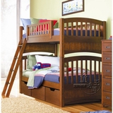 美式乡村实木成人双层床儿童高低床上下床子母床1.2 1.35 1.5米