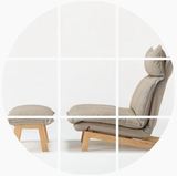新品MUJI无印良品高靠背可伸缩沙发椅脚凳躺椅懒人沙发布艺沙发