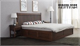 美式白橡木床1·35米1·5米1·8米简约纯实木双人床