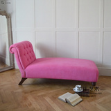 欧式新古典贵妃椅沙发水晶扣布艺美人榻躺椅休闲榻美式法式风格