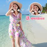 韩国夏雪纺波西米亚海边度假裙中长款显瘦海滩裙沙滩裙连衣裙短裙