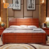 全实木床高箱储物床1.8米双人床1.5婚床1.8现代成人卧室家具特价
