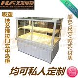 实木中岛柜玻璃展柜定做铁艺面包柜面包展示柜子蛋糕柜台边柜货架