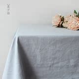 皱布多色可选 日式亚麻布艺桌布 棉麻纯色盖布天然棉麻茶几布