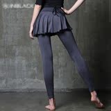 韩国瑜伽服女假两件裤裙健身服运动服晨跑步形体跳操练排舞服长裤
