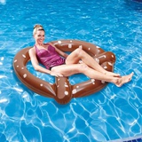 面包圈游泳圈救生圈水上座椅充气浮床浮排加厚气垫浮板沙滩垫躺椅
