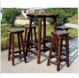 实木碳化木酒吧桌椅休闲阳台花园桌椅组合