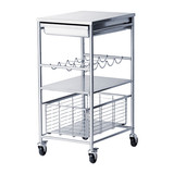 宜家代购IKEA正品格兰代厨房家用推车菜篮架创意移动厨房置物架