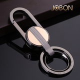 Jobon中邦钥匙扣男汽车钥匙链精品高档不锈钢单环腰挂件品牌礼物