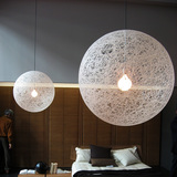 麻线球灯具欧式创意咖啡厅餐厅吧台复古家用简约现代个性吊灯
