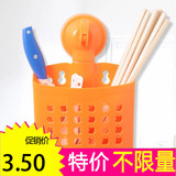 创意厨卫两用防霉强力吸盘双筒筷筒架 沥水筷子笼 筷子盒餐具笼