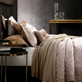 欧式外贸纯色贡缎夹棉床盖纯棉绗缝单件床盖 床盖三件套