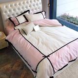新款 简约素色长绒纯色全棉四件套双人床单被套公主粉色床上用品