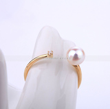【ORLOV】倾心。18K金镶钻 日本天然Akoya海水珍珠戒指