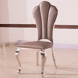 现代简约不锈钢餐椅 金属皮布椅家用酒店餐桌椅组合 餐厅吃饭椅子