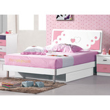 儿童床粉红女孩公主床1.2|1.5米单双人床套房组合抽屉储物板式床