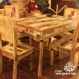 比如树│做旧风格法式乡村实木椅复古椅子 外贸 咖啡 酒吧 拼木