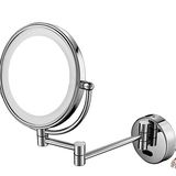 绿意感应化妆镜浴室带LED灯伸缩镜梳妆镜壁挂双面镜折叠美容镜