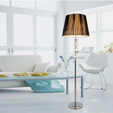 创意时尚k9水晶落地灯 欧式简约现代客厅卧室灯 黑色拉丝灯罩