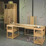 新中式雕花实木书桌 复古书桌椅组合 水曲柳写字台样板房办公家具