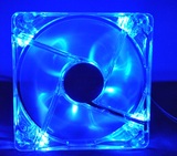 12CM水晶透明散热风扇 机箱风扇12寸电源风扇 静音炫光蓝色LED灯